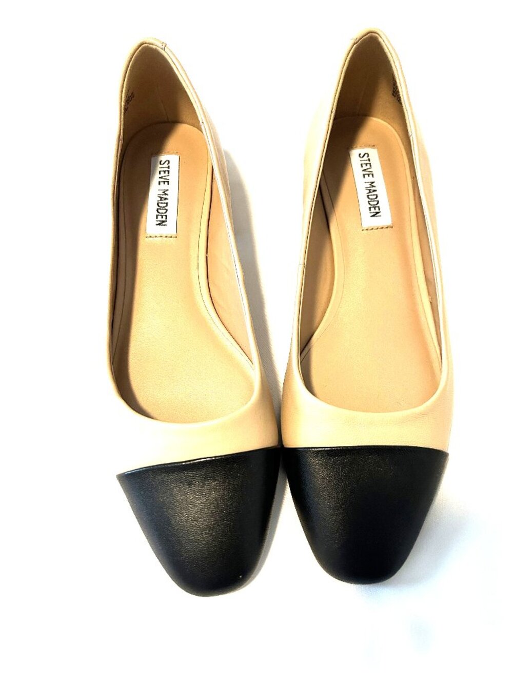 NWOT Steve Madden Blair leather shoes, tan with black, size 8